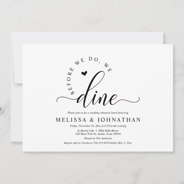Invitación Antes De La Celebración De La Cena Después Del Ens (Anverso)