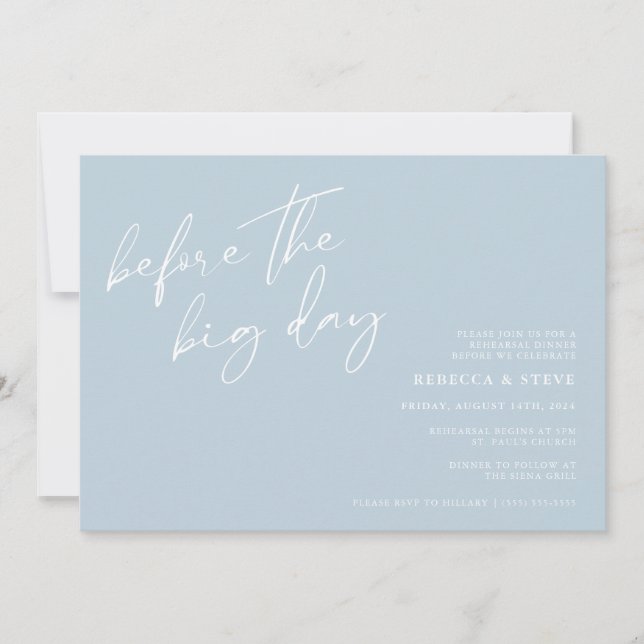 Invitación Antes de la cena de ensayo de los Bodas (Anverso)