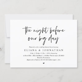 Invitación Antes de nuestro gran día, Boda ensayó la cena