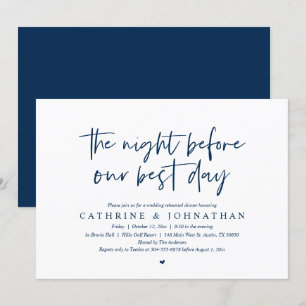 Invitación Antes de nuestro mejor día, Boda Ensayo Cena Invi