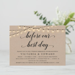 Invitación Antes de nuestro mejor día, ensayo Boda, Kraft