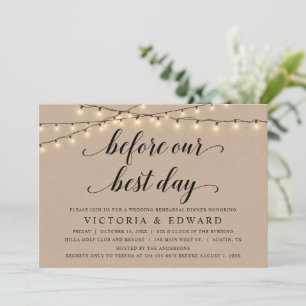 Invitación Antes de nuestro mejor día, ensayo Boda, Kraft
