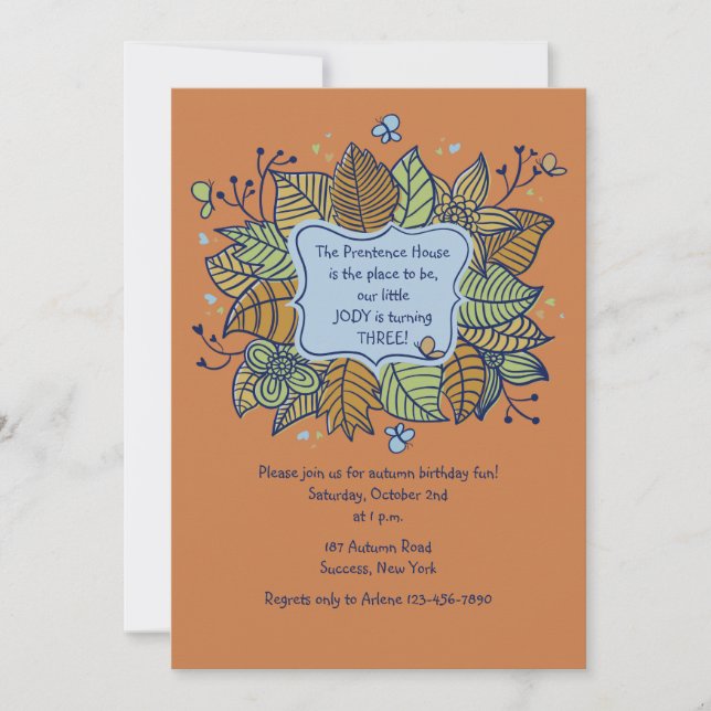 Invitación Antes de que Caigan las Hojas (Anverso)