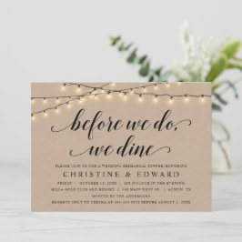 Invitación Antes de que comamos, Boda de ensayo, Kraft