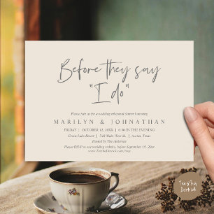 Invitación Antes de que digan "Lo hago", Boda ensayaba la cen