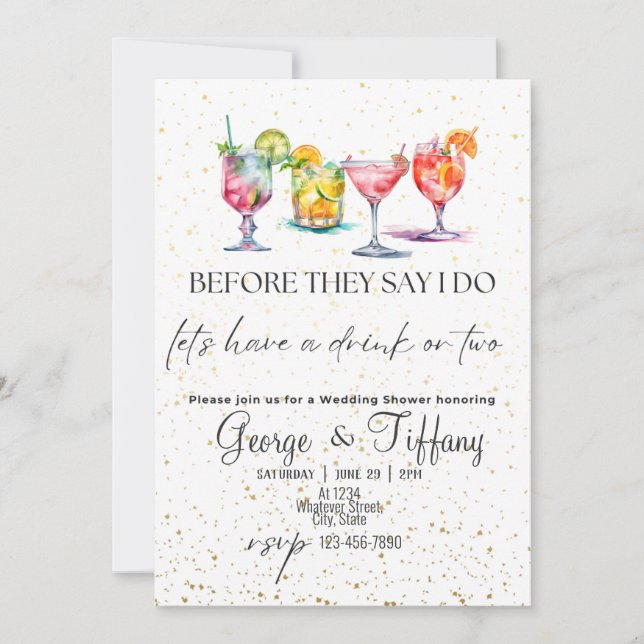 Invitación Antes de que digan que hago ducha de matrimonio (Anverso)