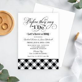 Invitación Antes de que Digan 'Sí, Acepto' BBQ Cuadros Negros