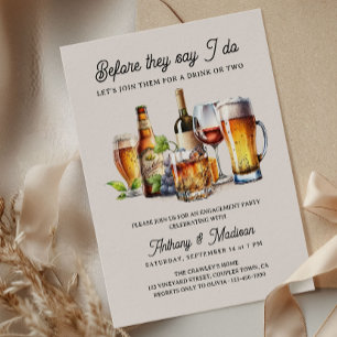 Invitación Antes de que Digan Sí Cerveza Vino Whisky Compromi