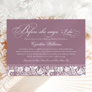 Invitación Antes de que ella diga que sí, Baby Shower de boda