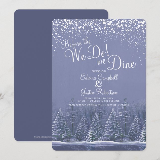 Invitación Antes de que hagamos árboles de boda de invierno l (Anverso / Reverso)