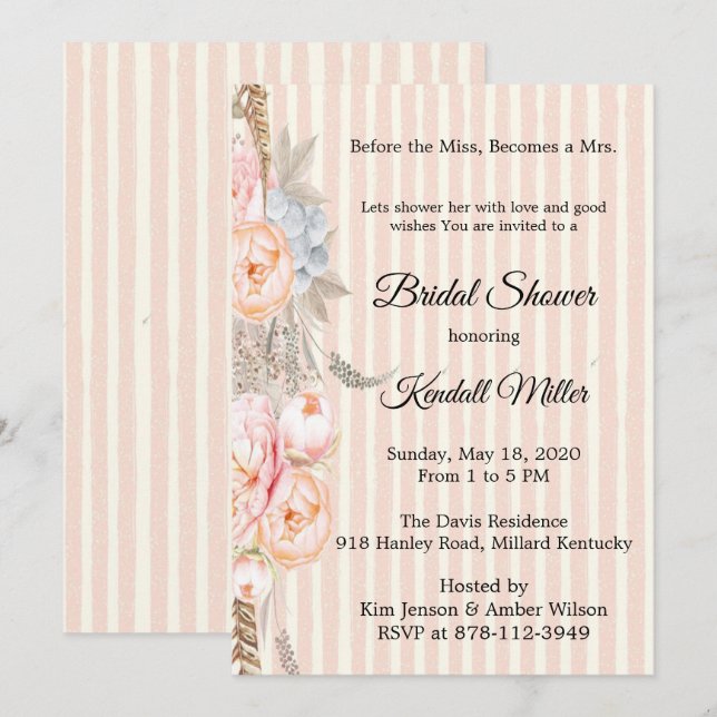 Invitación Antes De Que La Señorita, Se Convierta En La Ducha (Anverso / Reverso)