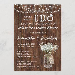 Invitación Antes de que las parejas bodas se duchen de país