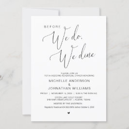 Invitación Antes de que lo hagamos, cenamos, Boda Cena de ens