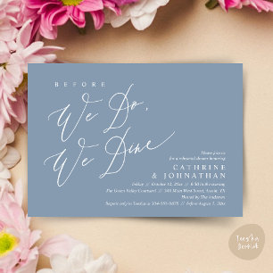 Invitación Antes de que lo hagamos, cenamos, Boda Cena de ens