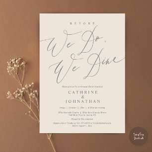Invitación Antes de que lo hagamos, cenamos, Boda Cena de ens