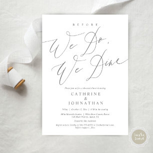 Invitación Antes de que lo hagamos, cenamos, Boda Cena de ens