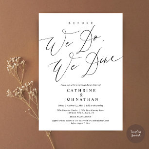 Invitación Antes de que lo hagamos, cenamos, Boda Cena de ens