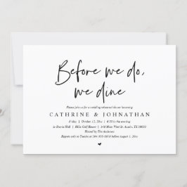 Invitación Antes de que lo hagamos, cenamos, Boda Cena de ens