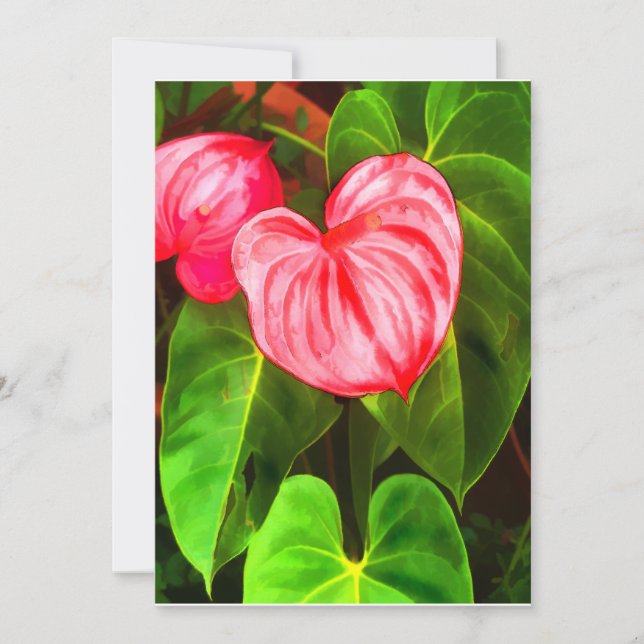 Invitación Anthurium tropical (Anverso)