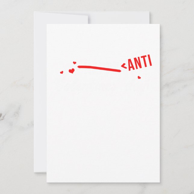 Invitación Anti Valentines Day Funny Hate Hearts Day Gift (Anverso)