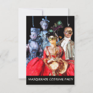 INVITACIÓN ANTIGUA BOMBAS MASQUERADE COSTUME FIESTA RSVP