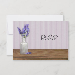 Invitación Antigua Botella De Lavanda RSVP Recepción De Boda
