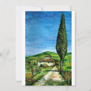 Invitación ANTIGUA CASA DE GRANJA EN CHIANTI, azul verde rojo