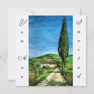 Invitación ANTIGUA CASA DE GRANJA EN CHIANTI, azul verde rojo