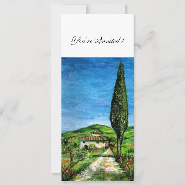 Invitación ANTIGUA CASA DE GRANJA EN CHIANTI, azul verde rojo (Anverso)