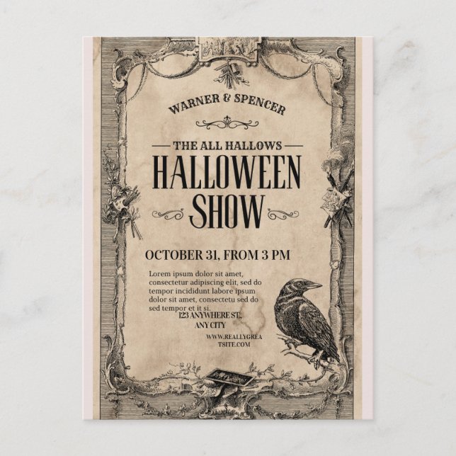 Invitación antigua de Halloween (Anverso)
