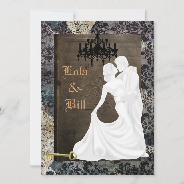 INVITACIÓN Antigua de la Boda de Vintage (Anverso)