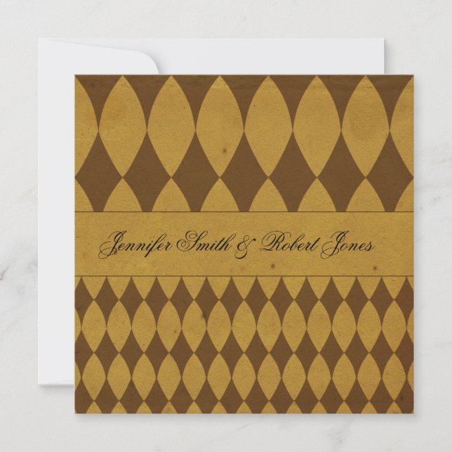 Invitación antigua de la boda del Harlequin del (Anverso)