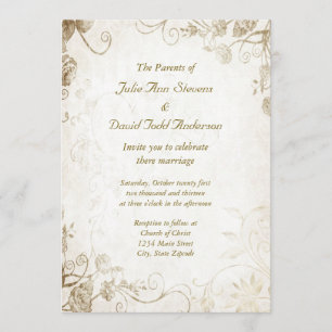 Invitación antigua elegante de la boda del vintage