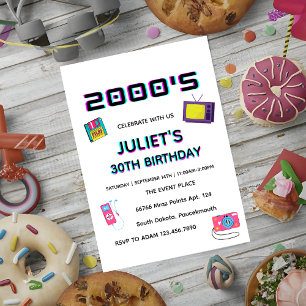 Invitación antigua fiesta de cóctel de los 2000 cumpleaños 30