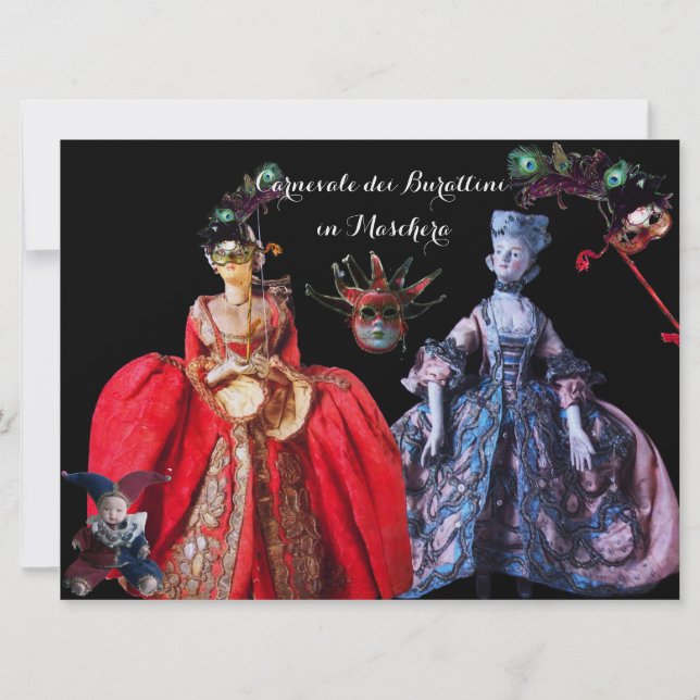 INVITACIÓN ANTIGUA ITALIANA BOMBA FIESTA DE CÓSTUME MASQUERAD (Reverso)