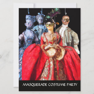 INVITACIÓN ANTIGUA ITALIANA BOMBA FIESTA DE CÓSTUME MASQUERAD