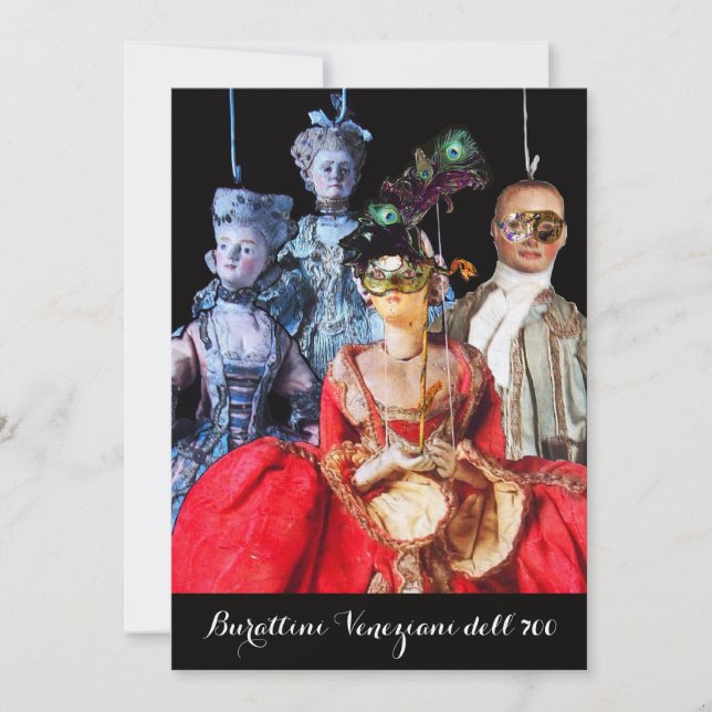 INVITACIÓN ANTIGUA ITALIANA BOMBA FIESTA DE CÓSTUME MASQUERAD (Anverso)