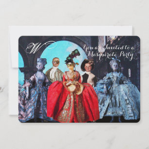 INVITACIÓN ANTIGUA ITALIANA BOMBA FIESTA DE CÓSTUME MASQUERAD