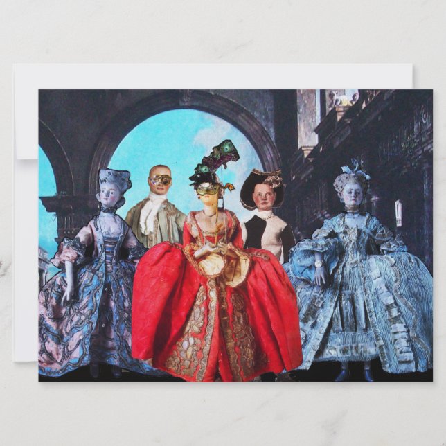 INVITACIÓN ANTIGUA ITALIANA BOMBA FIESTA DE CÓSTUME MASQUERAD (Anverso)