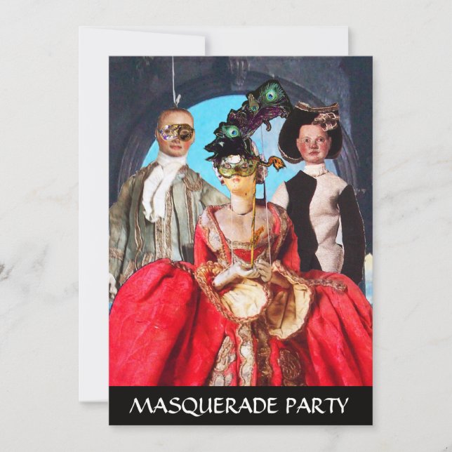 INVITACIÓN ANTIGUA ITALIANA BOMBA FIESTA DE CÓSTUME MASQUERAD (Anverso)