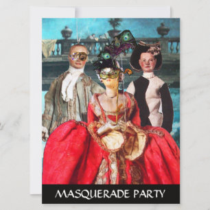 INVITACIÓN ANTIGUA ITALIANA BOMBA FIESTA DE CÓSTUME MASQUERAD