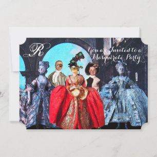 INVITACIÓN ANTIGUA ITALIANA BOMBA FIESTA DE CÓSTUME MASQUERAD