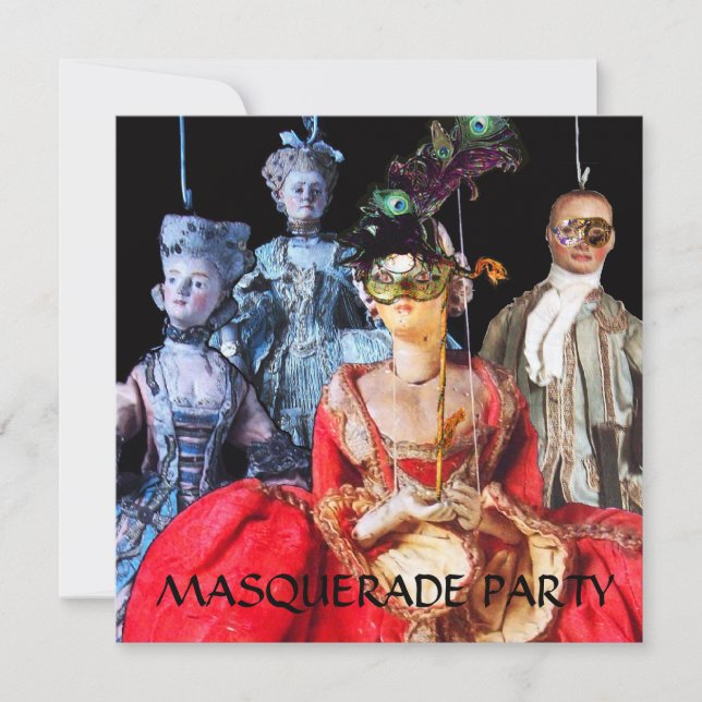 INVITACIÓN ANTIGUA ITALIANA BOMBA FIESTA DE CÓSTUME MASQUERAD (Anverso)