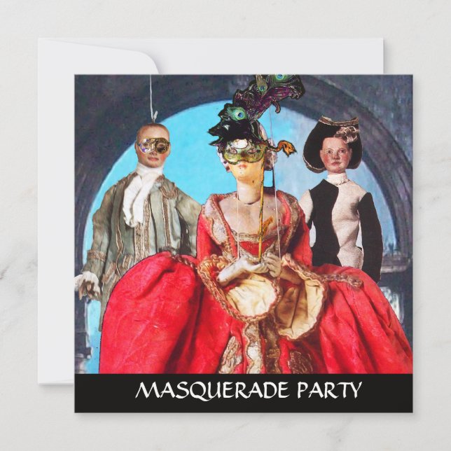 INVITACIÓN ANTIGUA ITALIANA BOMBA FIESTA DE CÓSTUME MASQUERAD (Anverso)