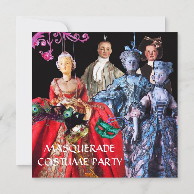 INVITACIÓN ANTIGUA ITALIANA BOMBA FIESTA DE CÓSTUME MASQUERAD (Anverso)