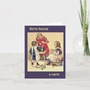 Invitación antigua Notecard del fiesta de la