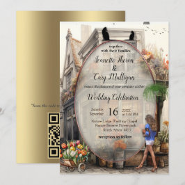 Invitación Antigua tienda de flores de Ámsterdam Anton Pieck 