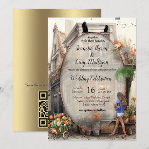 Invitación Antigua tienda de flores de Ámsterdam Anton Pieck 