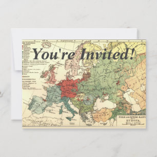 Invitación Antigüedad mundial de los países del mapa de Europ
