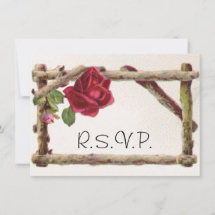 Invitación Antigüedad victoriana antigua rosa rústica